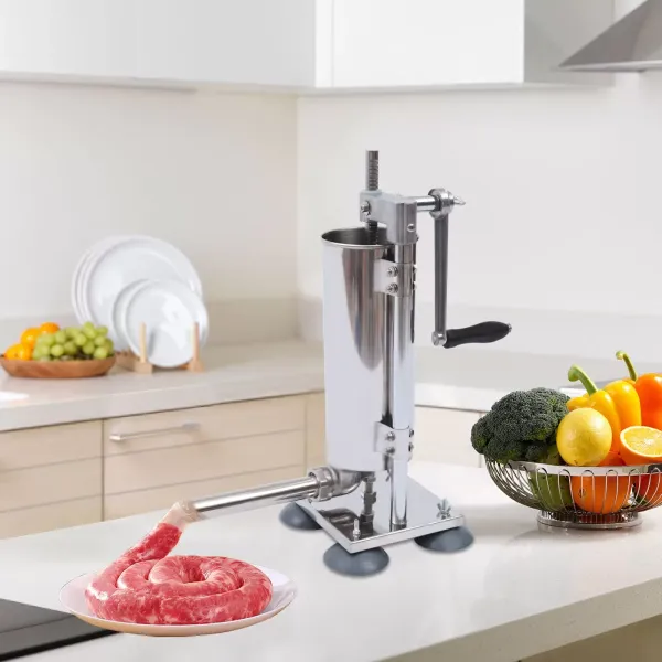 3L Stainless Steel Sausage Maker Stuffer Meat Filler Filling Stuffing Machine Manual