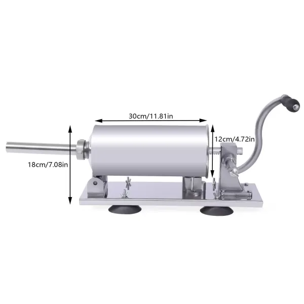 4L/8 LBS Sausage Stuffer Manual Stainless Steel Horizontal Sausage Maker Meat Filling Machine