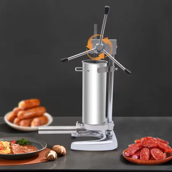 3L Manual Vertical Sausage Stuffer Stainless Steel Meat Filler Salami Maker