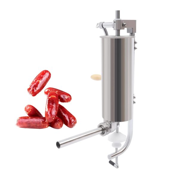 Sausage Stuffer, Vertical Stainless Steel Sausage Maker Packed with 8 Tubes