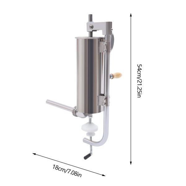Sausage Stuffer, Vertical Stainless Steel Sausage Maker Packed with 8 Tubes
