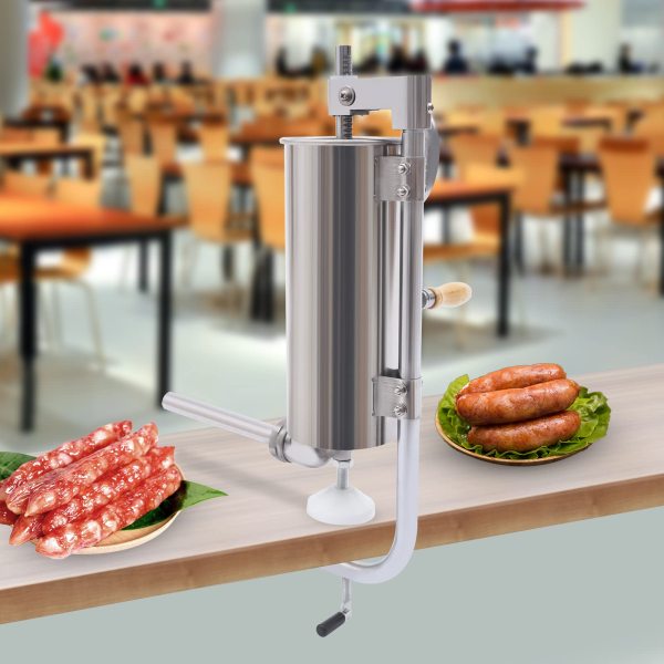 Sausage Stuffer, Vertical Stainless Steel Sausage Maker Packed with 8 Tubes Sausage Stuffer, Vertical Stainless Steel Sausage Maker Packed with 8 Tubes