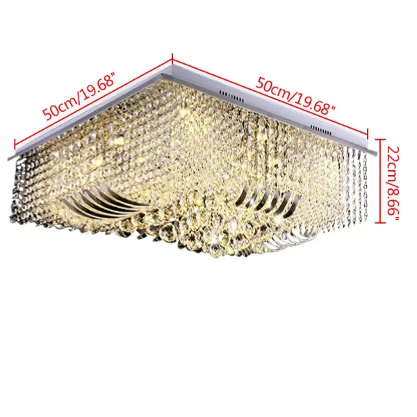 50cm Luxury LED Crystal Ceiling Lighting Chandelier Pendant Light Square Lamp 50cm Luxury LED Crystal Ceiling Lighting Chandelier Pendant Light Square Lamp