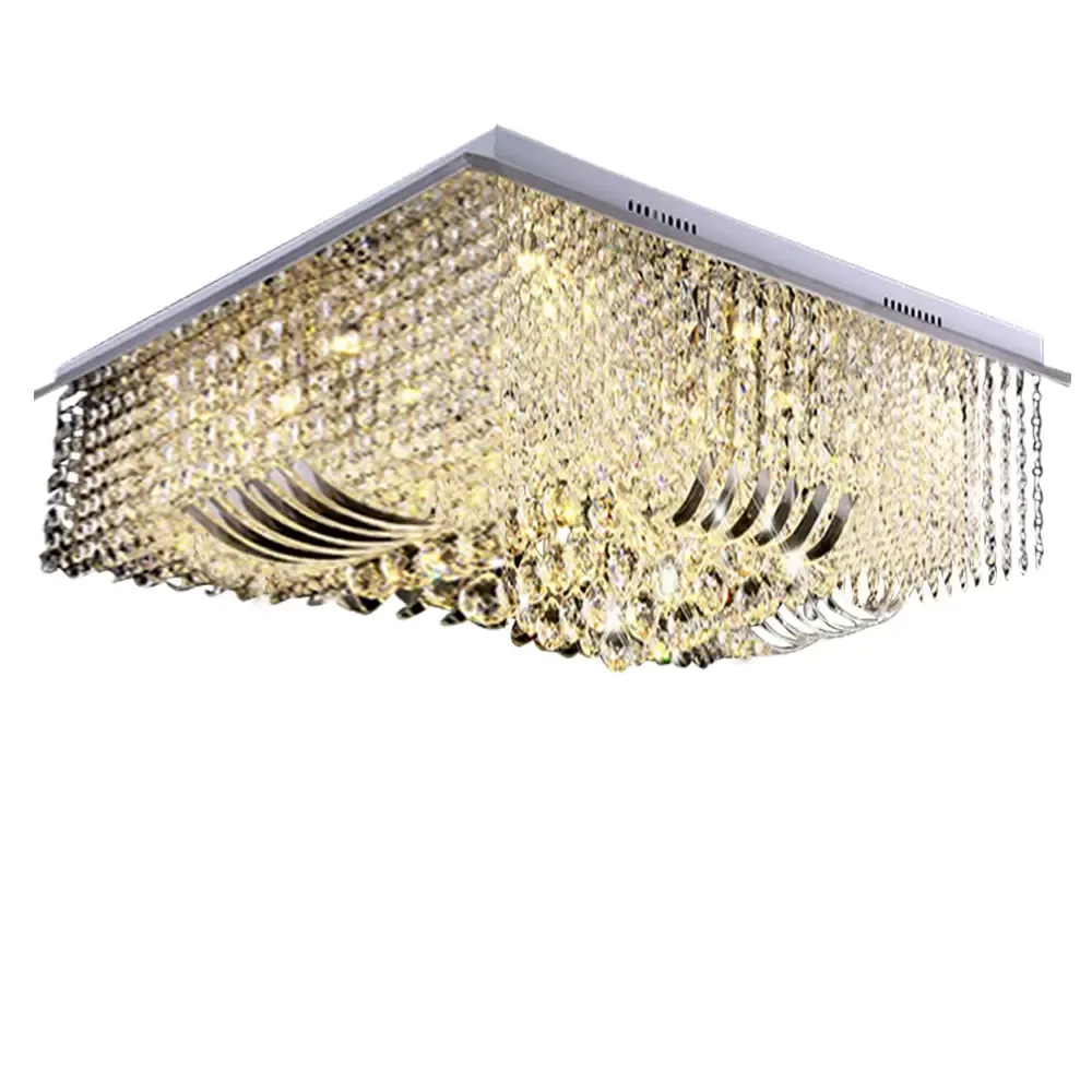 50cm Luxury LED Crystal Ceiling Lighting Chandelier Pendant Light Square Lamp