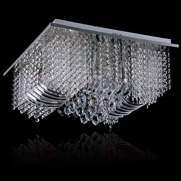50cm Luxury LED Crystal Ceiling Lighting Chandelier Pendant Light Square Lamp