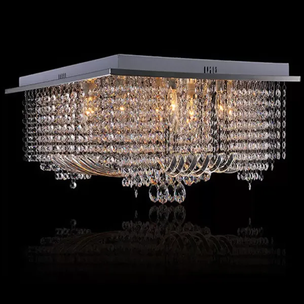 50cm Luxury LED Crystal Ceiling Lighting Chandelier Pendant Light Square Lamp
