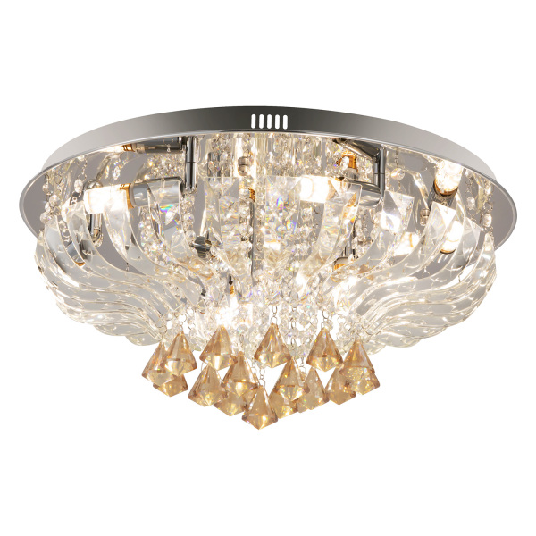 3-Color Dimmable Ceiling Light Crystal LED Lamp Living Room Bedroom Lgiht +RC