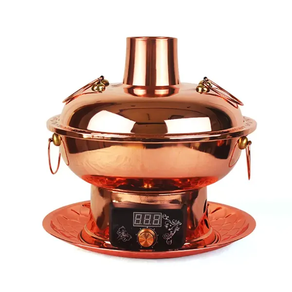 34cm 1800W Traditional Thickened Digital Electric Hot Pot Pure Copper Cooker