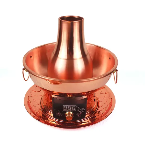 34cm 1800W Traditional Thickened Digital Electric Hot Pot Pure Copper Cooker