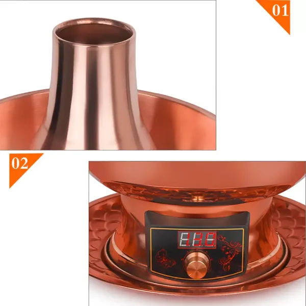 34cm 1800W Traditional Thickened Digital Electric Hot Pot Pure Copper Cooker