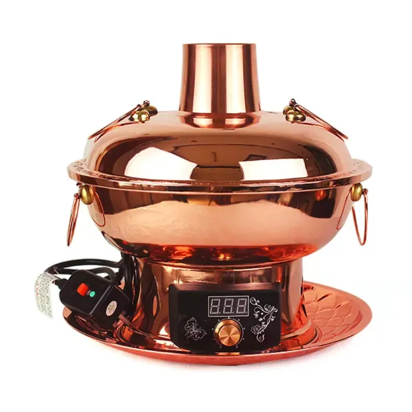 34cm 1800W Traditional Thickened Digital Electric Hot Pot Pure Copper Cooker