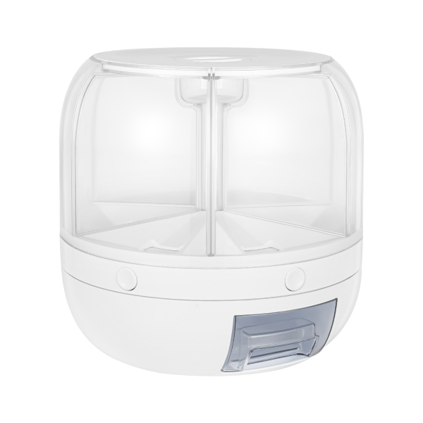 Grains Dispenser Kitchen Dry Food Rice Container 6-Grid Cereal Dispenser Storage Box For Storing Small Grains 10.23*10.62inch White