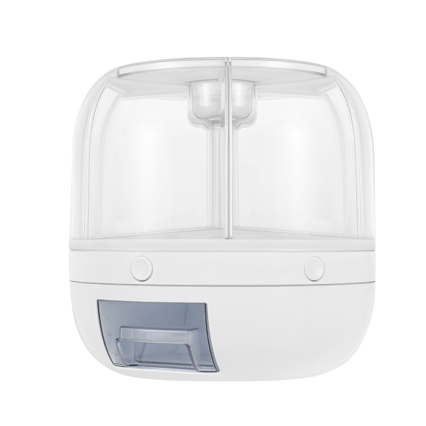 Grains Dispenser Kitchen Dry Food Rice Container 6-Grid Cereal Dispenser Storage Box For Storing Small Grains 10.23*10.62inch White