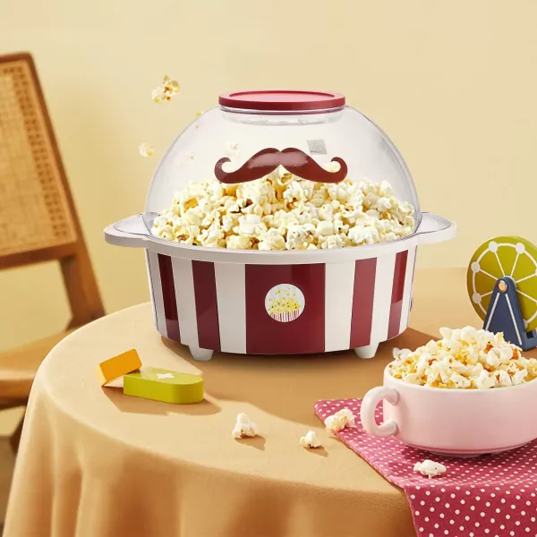 4.5L Electric Popcorn Maker Machine Home Snack Popper Popping Cooker Red+White