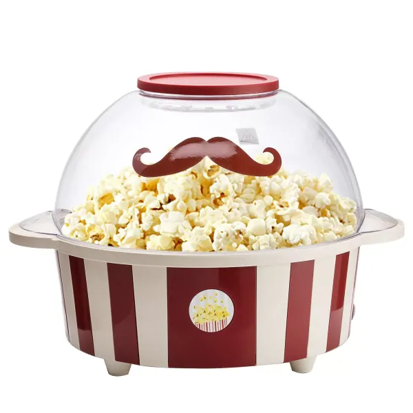 4.5L Electric Popcorn Maker Machine Home Snack Popper Popping Cooker Red+White