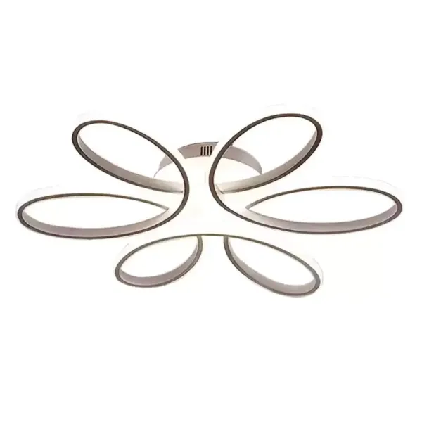 Modern LED Ceiling Light, 6-Head 75W Flush Mount Acrylic Chandelier Flower Shape White Light 6500K