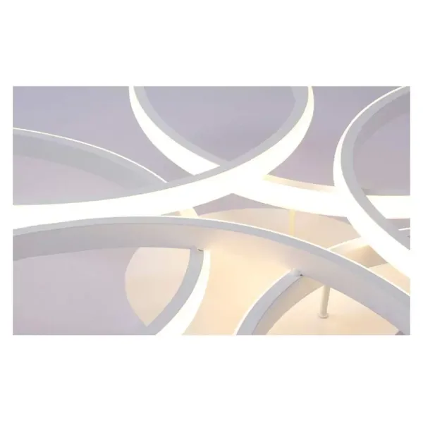Modern LED Ceiling Light, 6-Head 75W Flush Mount Acrylic Chandelier Flower Shape White Light 6500K
