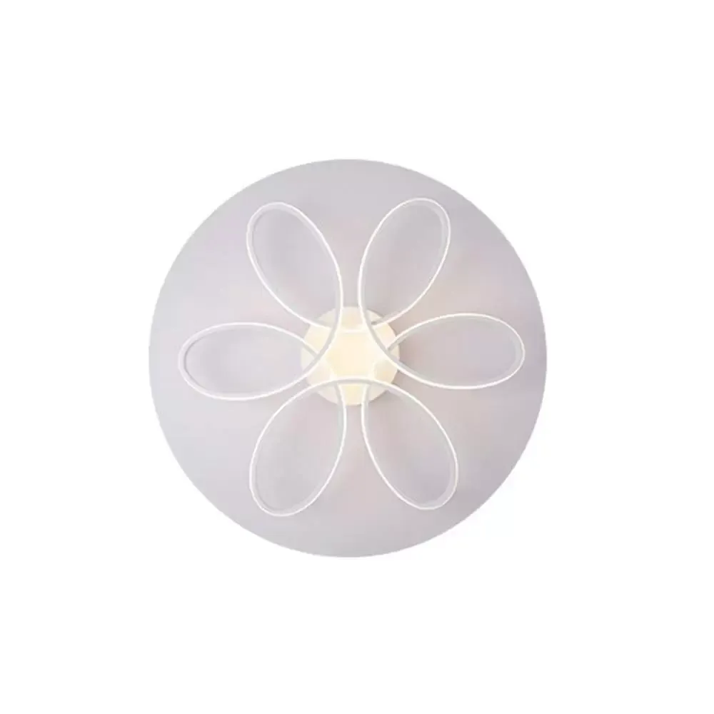 Modern LED Ceiling Light, 6-Head 75W Flush Mount Acrylic Chandelier Flower Shape White Light 6500K