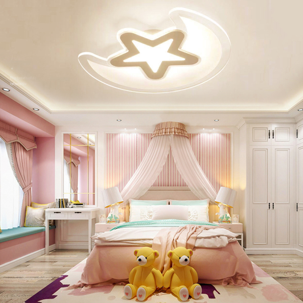 Modern Acrylic LED Ceiling Light Moon Star Kids Room LED Light Durable