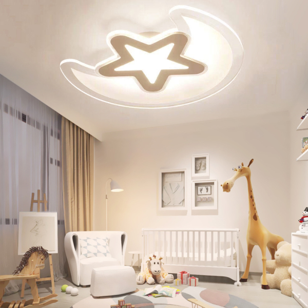 Modern Acrylic LED Ceiling Light Moon Star Kids Room LED Light Durable