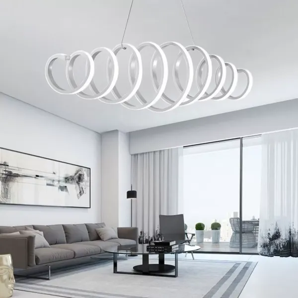 Modern Acrylic LED Pendant Lamp Dining Room Acrylic Chandelier Warm Light Unique and Beautiful Design Ceiling Lamp for Living Room