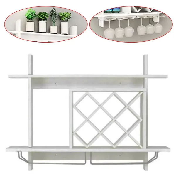 Modern Wine Cabinet Hanging White Wine Rack Bar Accessories Wall Mounted Bottle Glass Holder Shelves Modern Wine Cabinet Hanging White Wine Rack Bar Accessories Wall Mounted Bottle Glass Holder Shelves