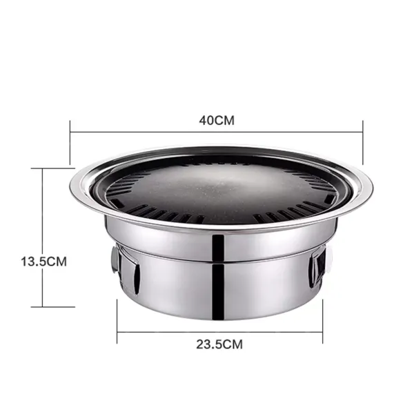 Round Charcoal BBQ Grill Quick and Efficient Nonstick Barbecue Grill Household Smokeless Carbon Grill Charcoal Hot Pot for Picnics Camping
