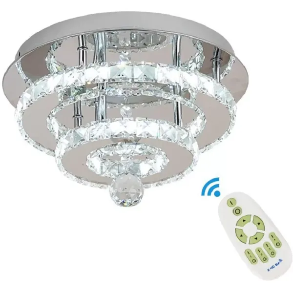 Crystal LED Ceiling Light Luxury Flush Mount Chandelier Bedroom Hanging Light
