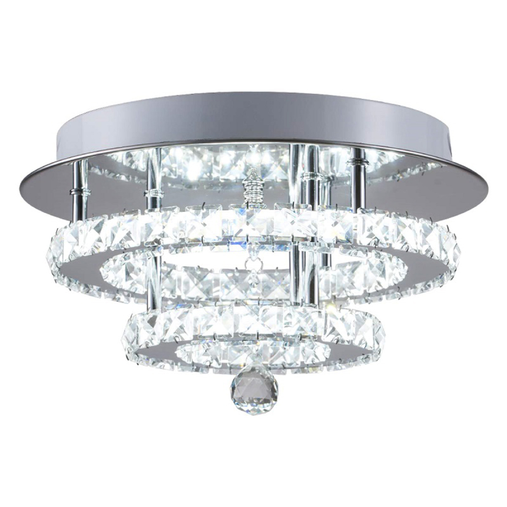 Crystal LED Ceiling Light Luxury Flush Mount Chandelier Bedroom Hanging Light