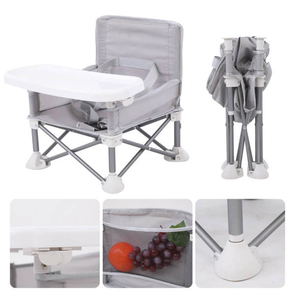 Baby Dining Chair, Foldable Chair with Tray, Portable Seat for Home and Travel for ages from 6-36 months