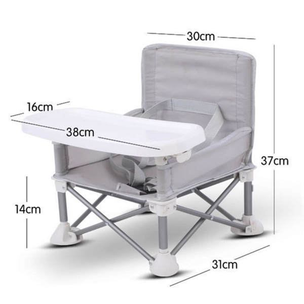Baby Dining Chair, Foldable Chair with Tray, Portable Seat for Home and Travel for ages from 6-36 months