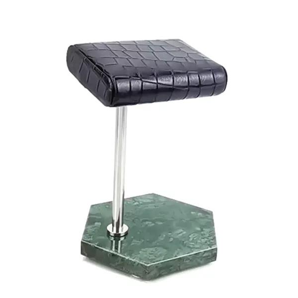 Marble/PU Leather Watch Holder Durable Stand with Bright and Smooth Surface Green + Black Bracelet Bangle Display Stand