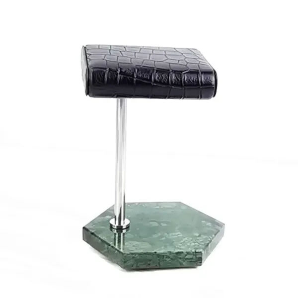 Marble/PU Leather Watch Holder Durable Stand with Bright and Smooth Surface Green + Black Bracelet Bangle Display Stand