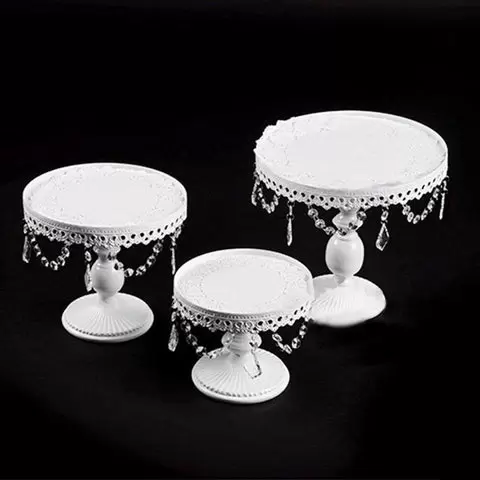 European Style Fashion Iron Structure Cake Stand Dessert Holder Set