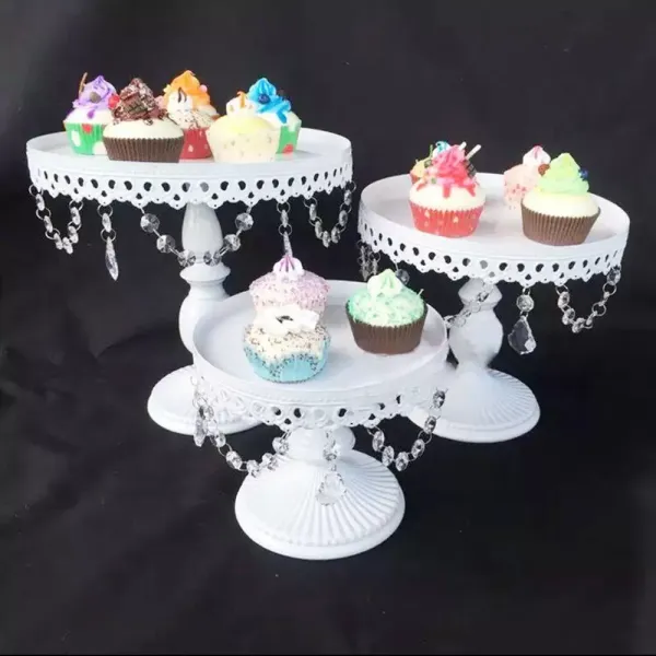 European Style Fashion Iron Structure Cake Stand Dessert Holder Set