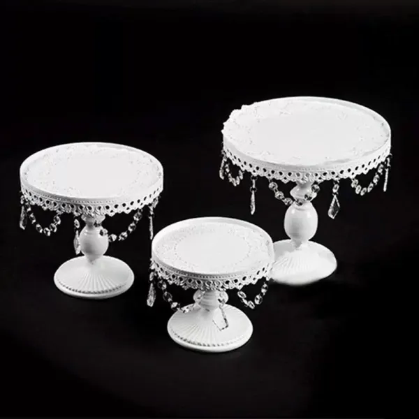 European Style Fashion Iron Structure Cake Stand Dessert Holder Set