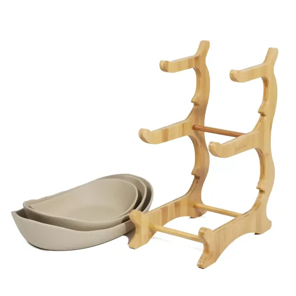 3 Tier Ceramic Fruit Basket Stand - Fruit Vegetables Basket Holder - Countertop Decorative