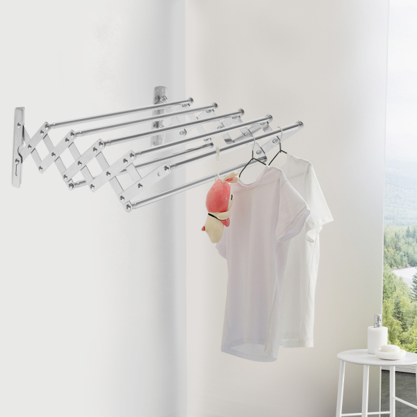 Retractable Stainless Steel Space-Saving Towel Rack-Wall Mounted Retractable Huge Capacity Drying Rack