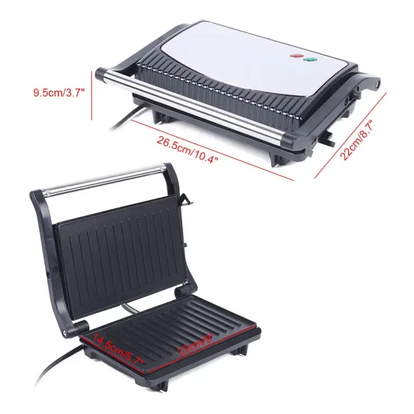750W Electric Sandwich Grill Panini Press Sandwich Steak Maker Toaster Non-stick