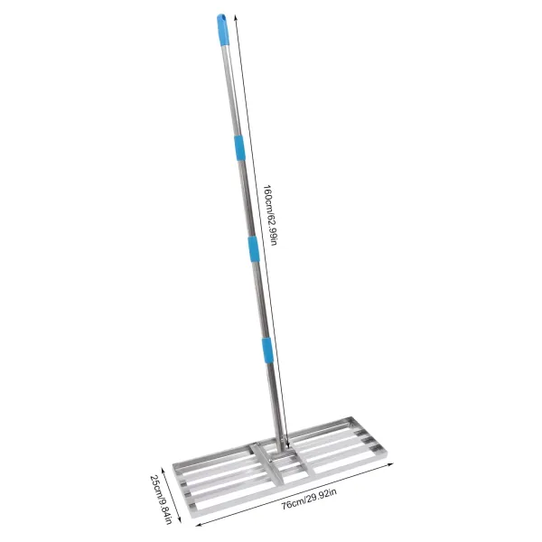 Stainless Steel Lawn Leveler Tool Lawn Level Rake 30"x10" 62.99" Soil Leveler AU