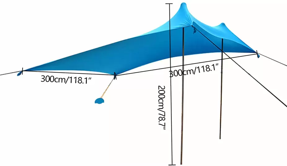Tent Sunshade Family Tent Shelter Canopy Awning Blue