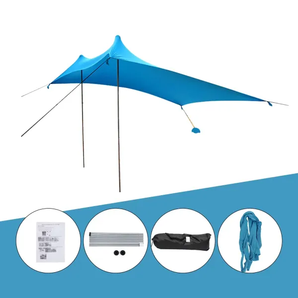118X118X78inch Beach Shade Tent Sunshade Family Tent Shelter Canopy Awning Blue,Fit for Beach, Camping, Fishing Awning 118X118X78inch Beach Shade Tent Sunshade Family Tent Shelter Canopy Awning Blue,Fit for Beach, Camping, Fishing Awning