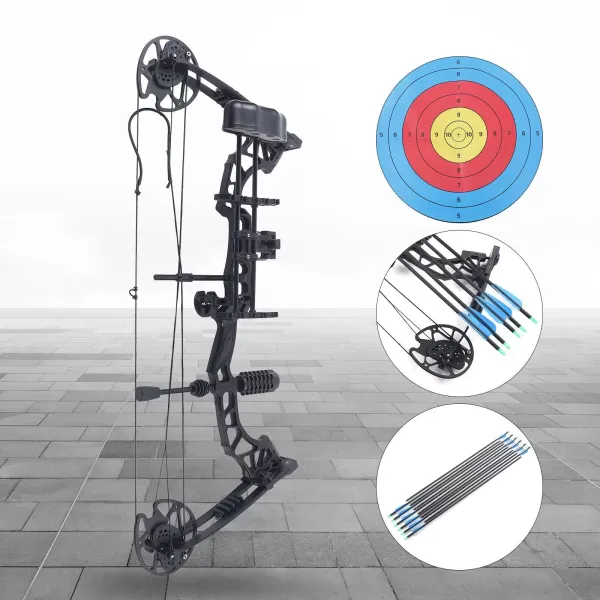 35-70lbs Compound Bow Arrows Set Kit Adjustable Hunting Shooting Target Archery