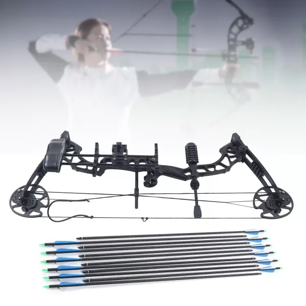 35-70lbs Compound Bow Arrows Set Kit Adjustable Hunting Shooting Target Archery