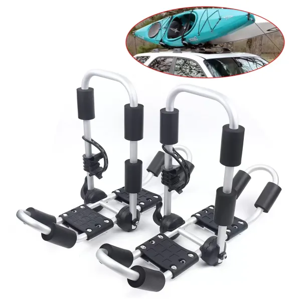 J-shaped Universal Kayak SUP Carrier 3-in-1 Foldable Rustproof Rack Silver New