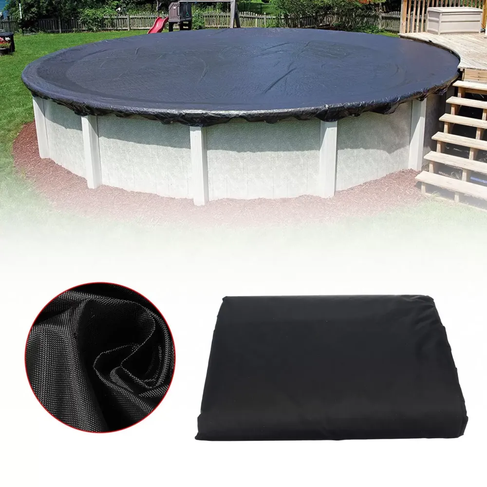 12FT Round Swimming Pool Cover Outdoor Oxford Paddling Pool Cover Rainproof
