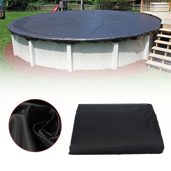 12FT Round Swimming Pool Cover Outdoor Oxford Paddling Pool Cover Rainproof