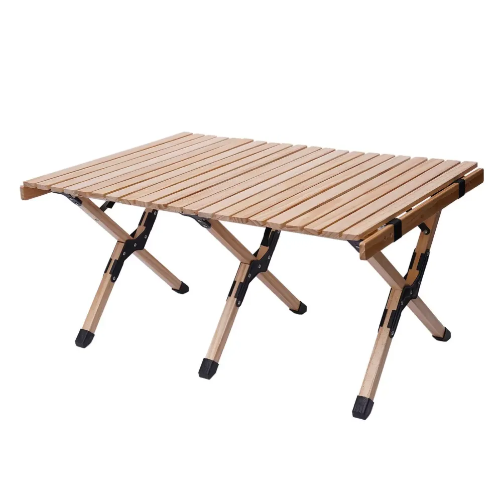 35.43*23.62*17.52inch Wooden Folding Table Multi-functional Table  Outdoor Portable Pine Picnic Camping Desk for Store Snacks Bags