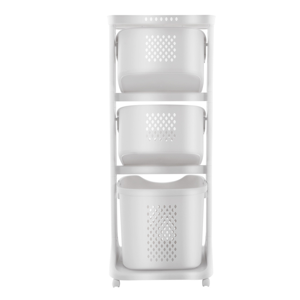 3-Layer Laundry Basket Multi-Layer Rolling Laundry Cart with Wheels for kitchens, bathrooms, bedrooms, dormitories, classrooms
