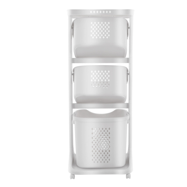 3-Layer Laundry Basket Multi-Layer Rolling Laundry Cart with Wheels for kitchens, bathrooms, bedrooms, dormitories, classrooms
